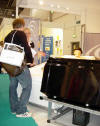 images of visitors at the Wav vision at excel 2007 talking with karina